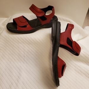Josef Seibel red leather women's sandals